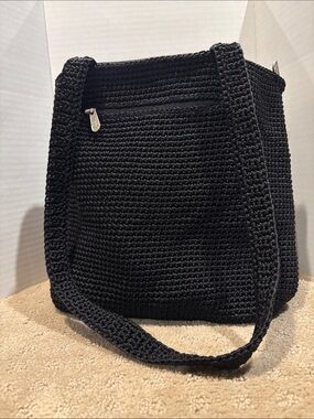 The Sak Black Crochet Shoulder Bag